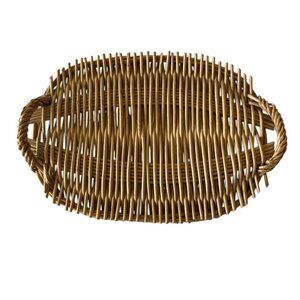Vintage 1980's Rattan Serving Tray - Handmade in Spain